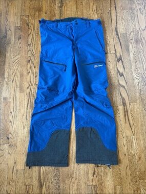 Berghaus Royal Blue Men's Cargo Shell Pants with Black Reinforced Cuffs szL